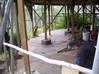 son from Ca. helps dad with stone patio job in hills