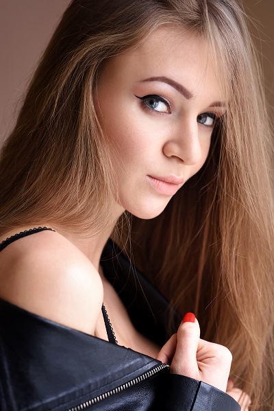 Portrait of a beautiful young Ukrainian woman with long hair