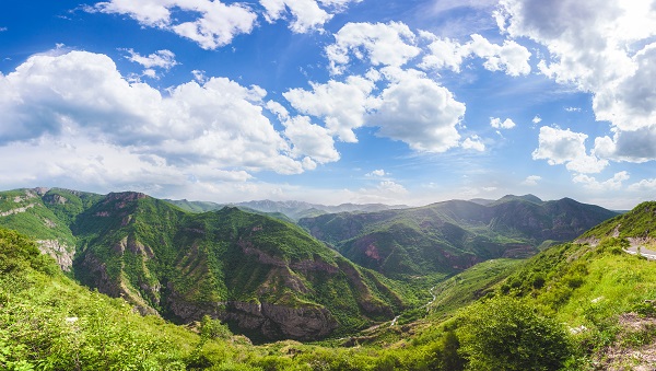 The beautiful view on green Armenian mountains during the summer